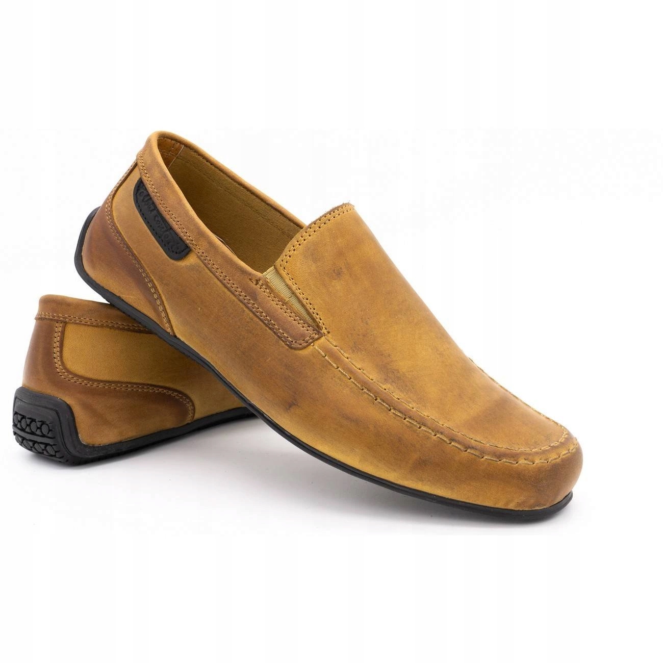 Mokasyny męskie 2105 rude z naturalnej skóry licowej 44 Kod producenta BM108309