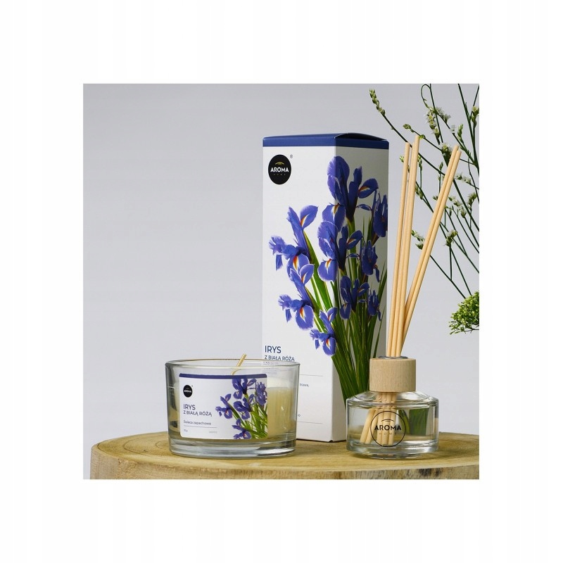 ZAPACHY DO DOMU AROMA STICKS 50ML PATYCZKI ZAPACH IRYS Z BIAŁĄ RÓŻĄ Stan opakowania oryginalne
