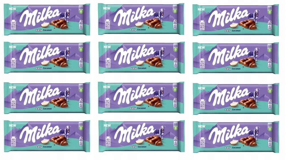 Levně 12 x 97 g Milka Bubbly Coconut čokoláda mléčná kokosová Karton
