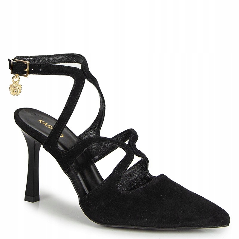 Karino 5983 Černé Kožené Sandály 37