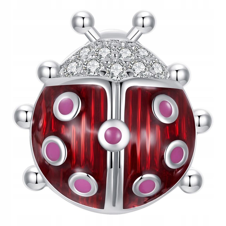 2 x Charms Fluorescenční přívěsek Beruška Stříbro 925 Charms