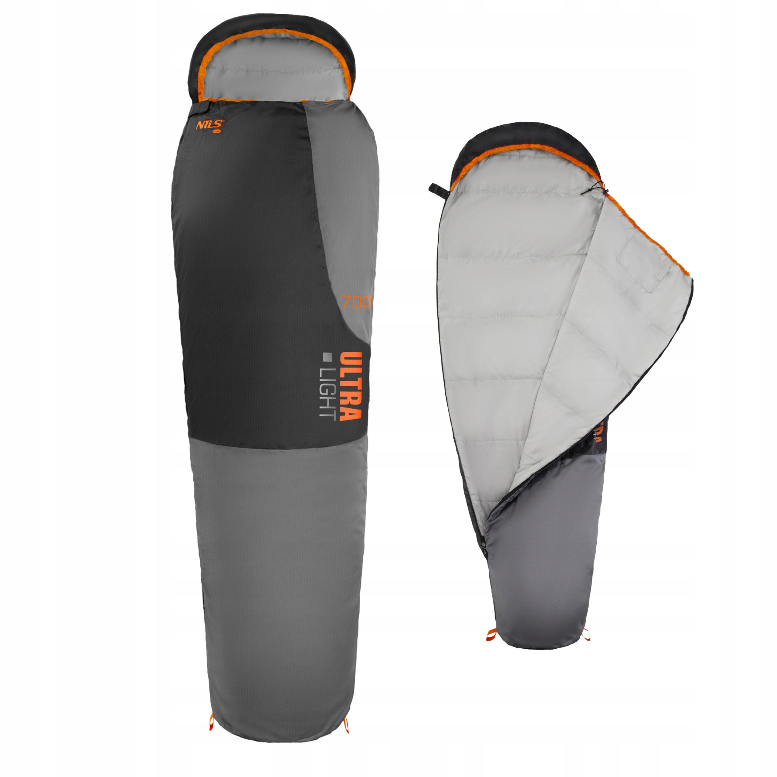 Expediční spací pytel Ultra lehký kompresní na léto 710 g šedý Nils Camp