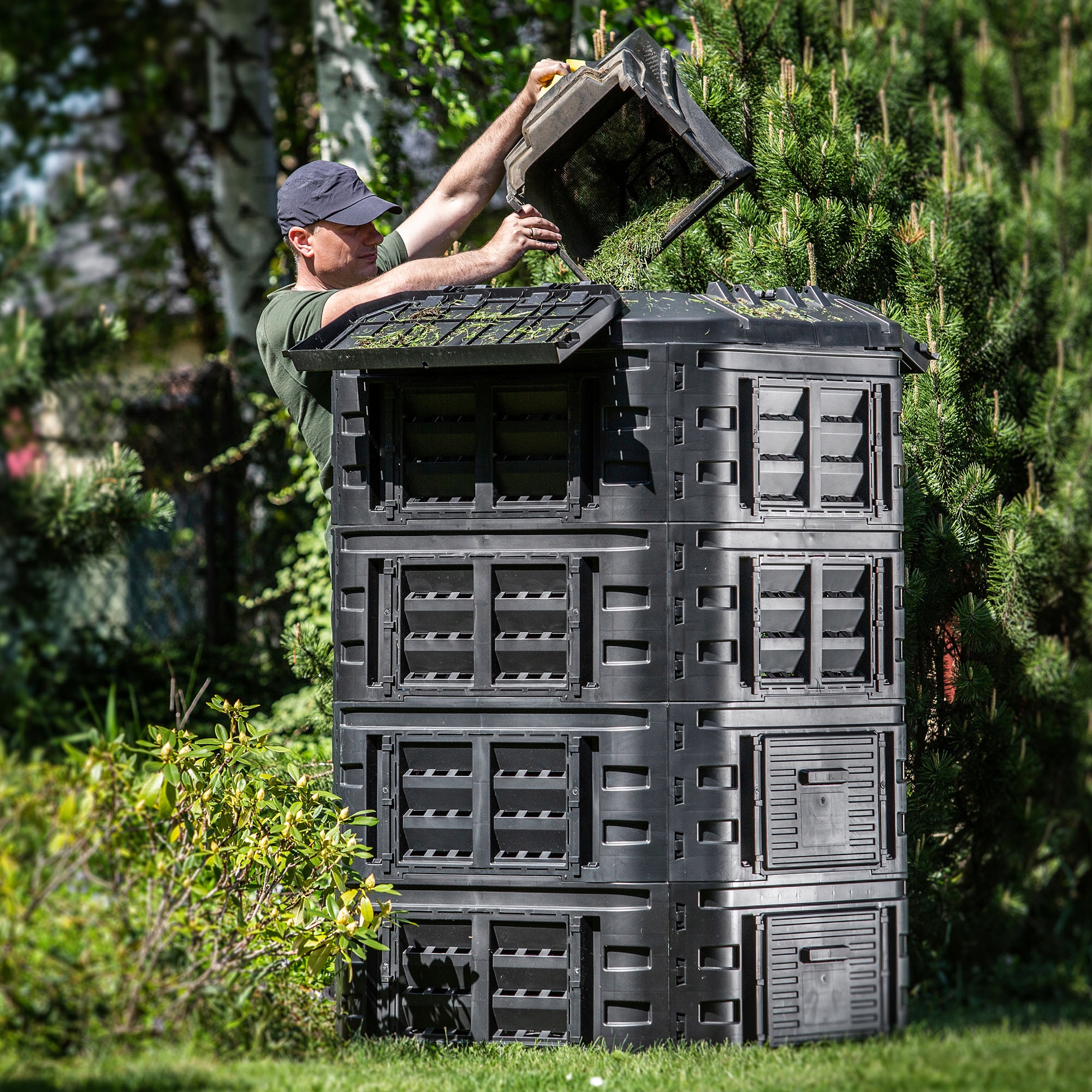 KOMPOSTOWNIK OGRODOWY MODULARNY CAŁOROCZNY 1120L Pojemność 1120 l