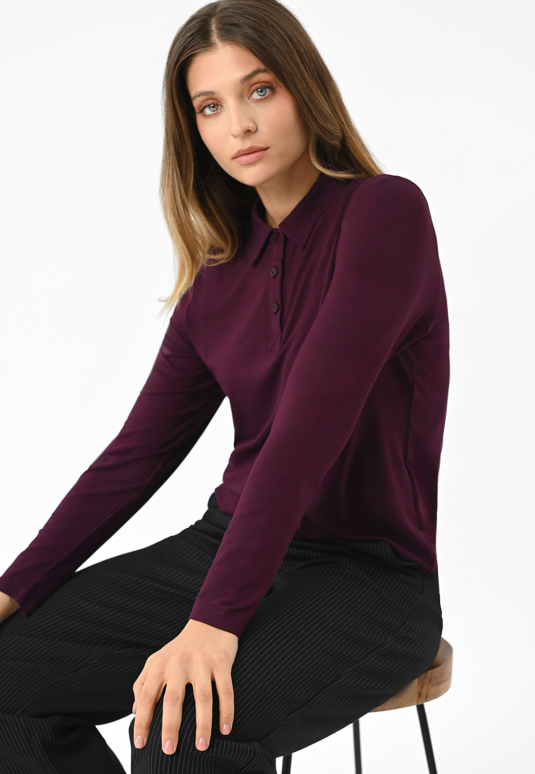 Longsleeve polo L-topaz Xs