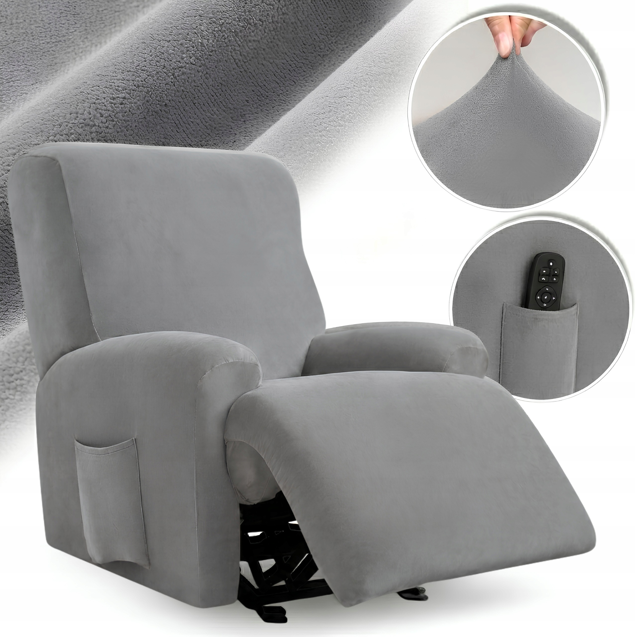 Potah Na Rozkládací Křeslo Relax Odpočinkový Velur Elastický Oeko Tex