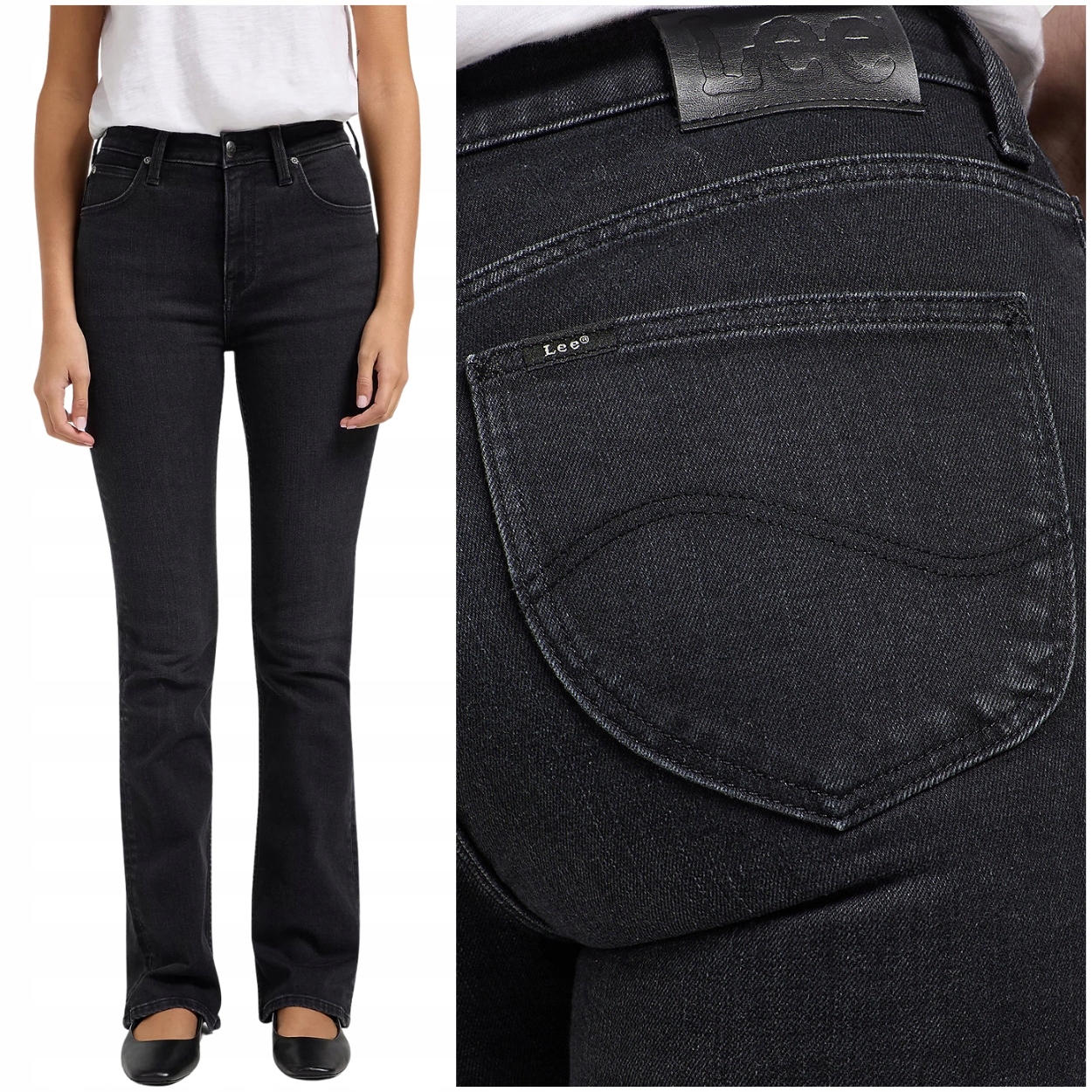 Lee Breese Boot bootcut černé rozšířené dámské džínové kalhoty W33 L33