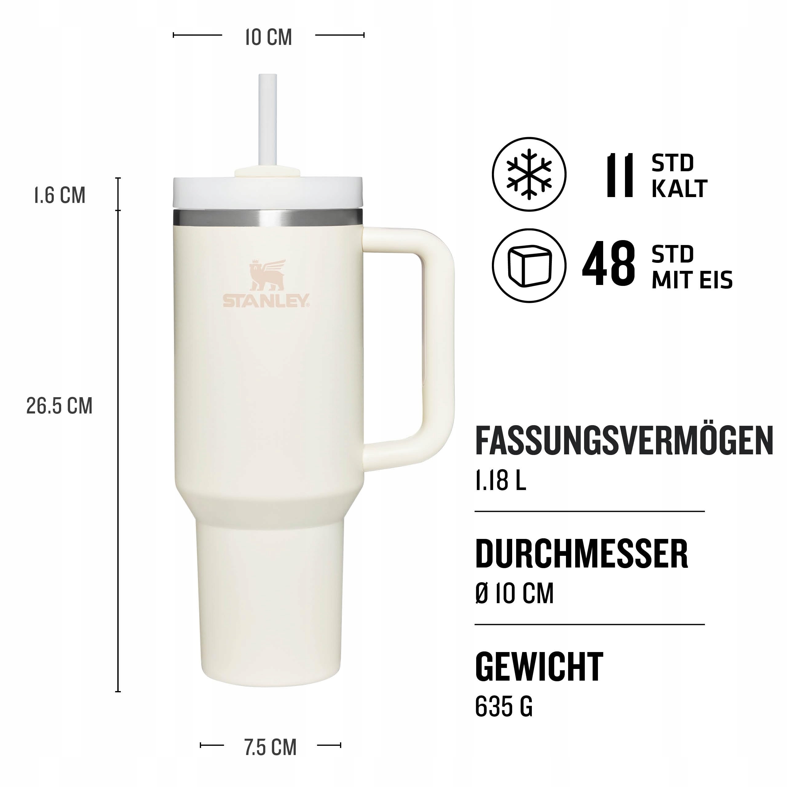 STANLEY Quencher H2.0 Butelka Kubek Termiczny Ze Słomką 1.2L Kremowy — miniatura 2