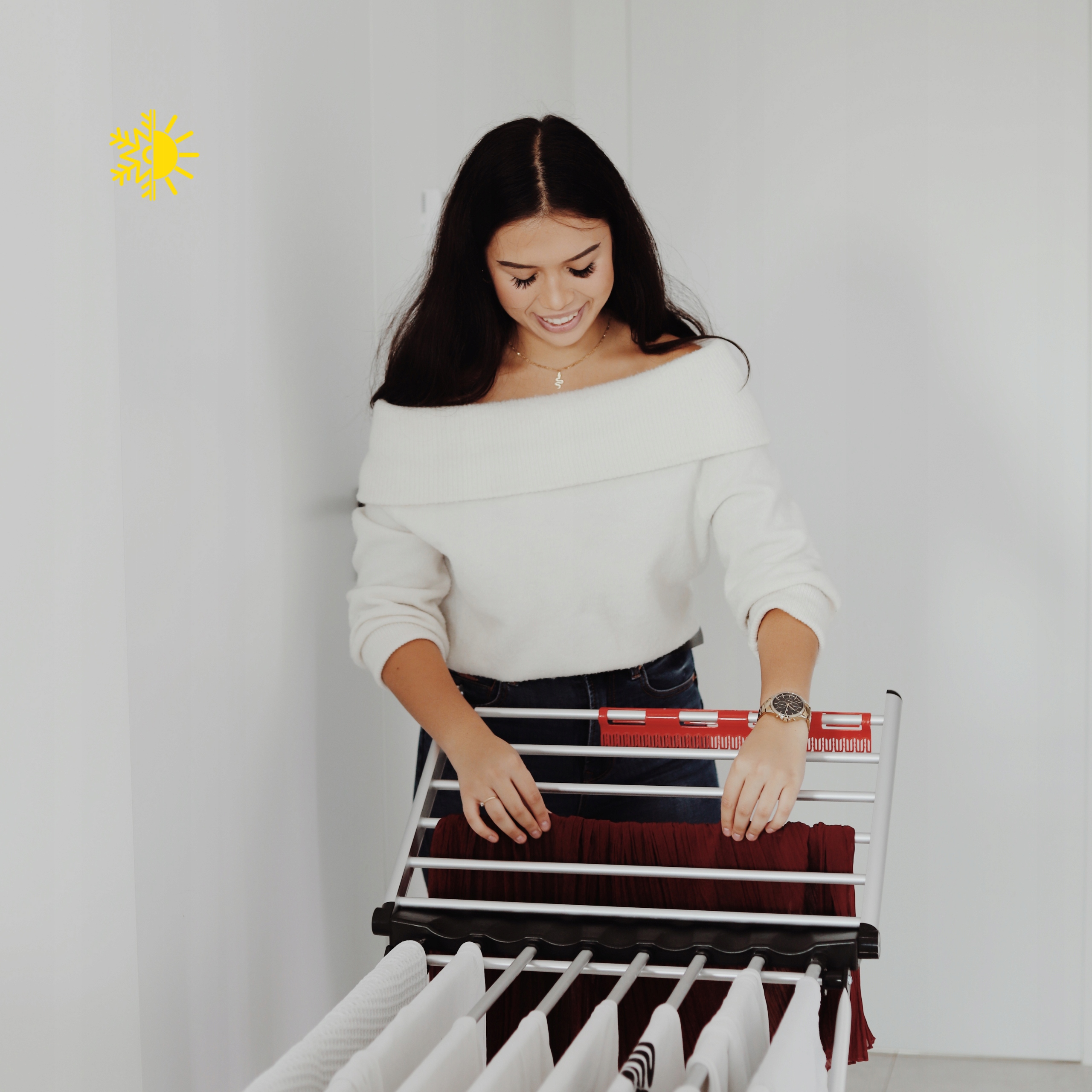 ELEKTRYCZNA suszarka na pranie Labesto DryFast 4 BASIC stojąca rozkładana Model LECD704 DryFast4