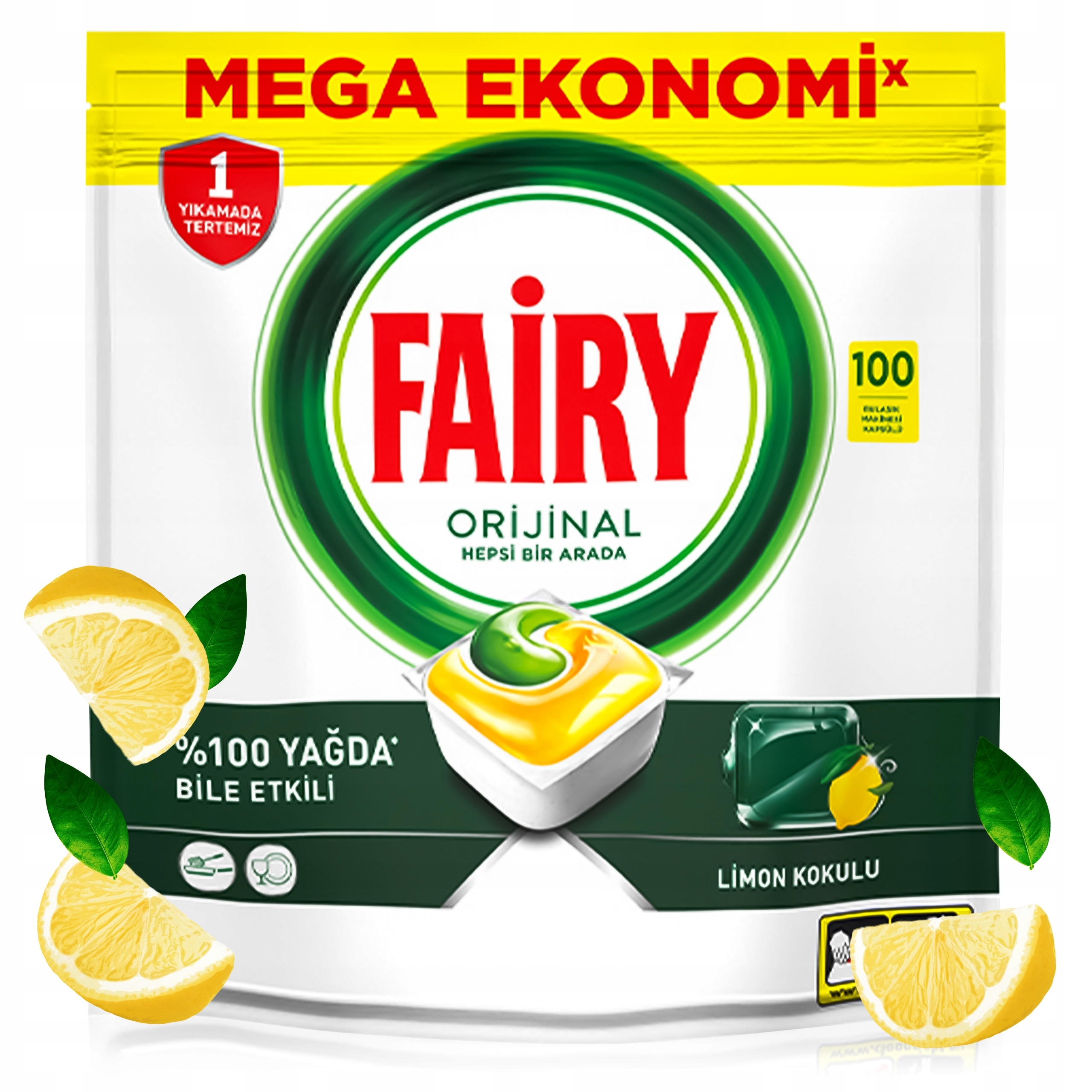 Kapsułki Tabletki do Zmywarki Fairy Original All in One Lemon 100 sztuk