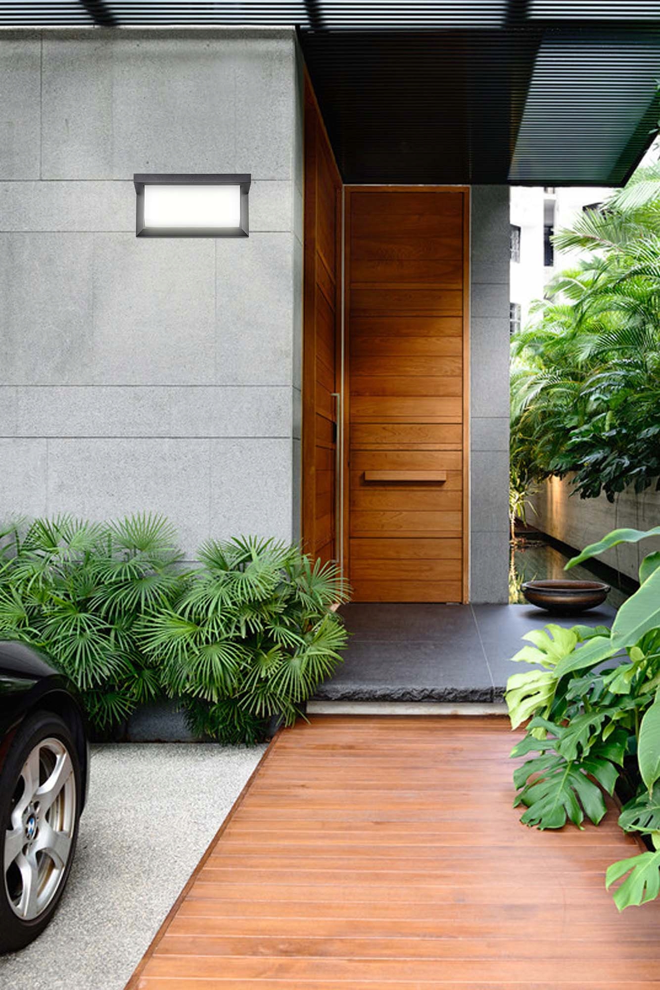 Lampa elewacyjna LED zewnętrzna kinkiet ogrodowy Szerokość produktu 26 cm