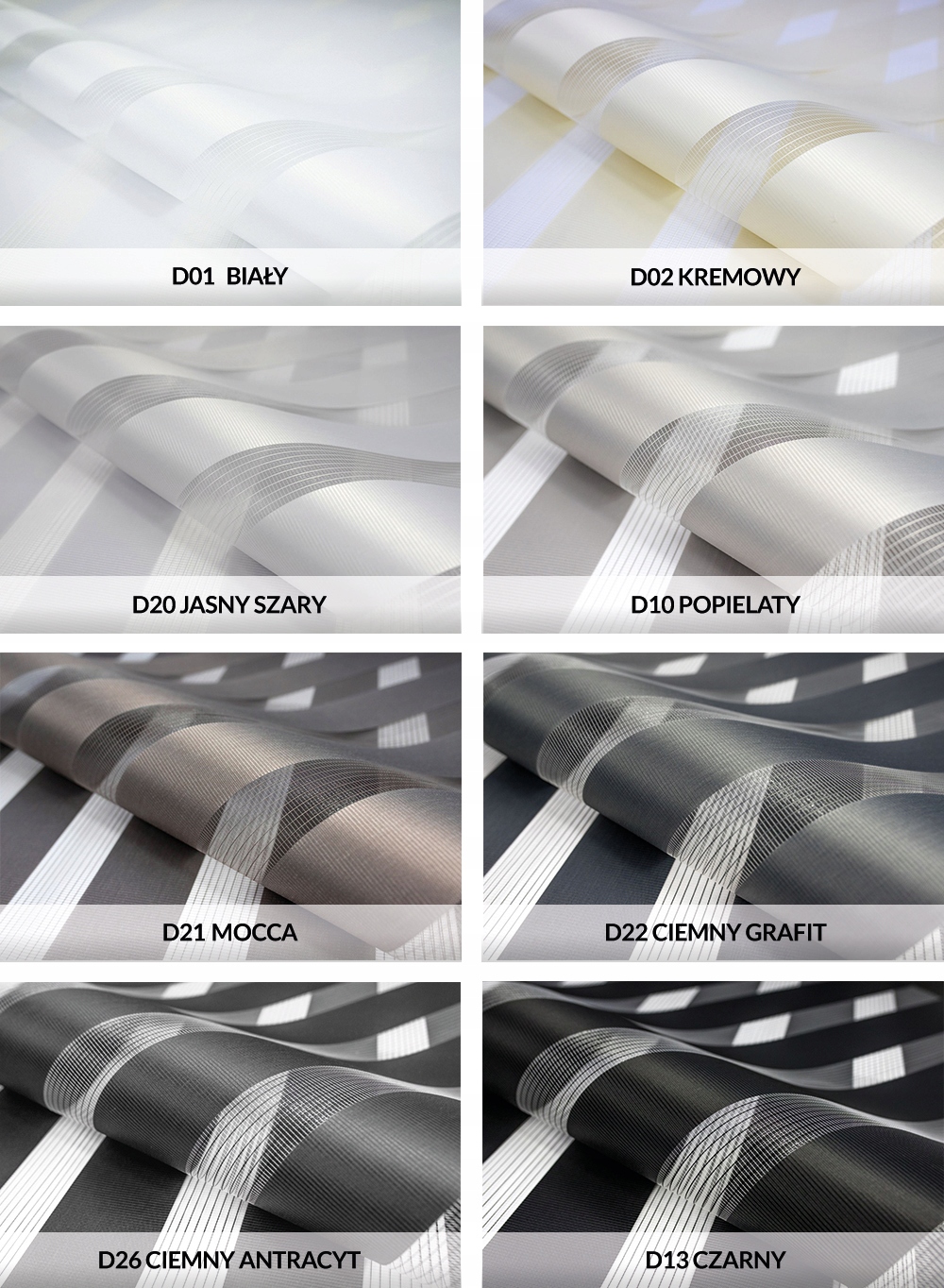 Roleta DZIEŃ NOC w kasecie ALUMINIOWEJ - Na Wymiar Długość 150 cm