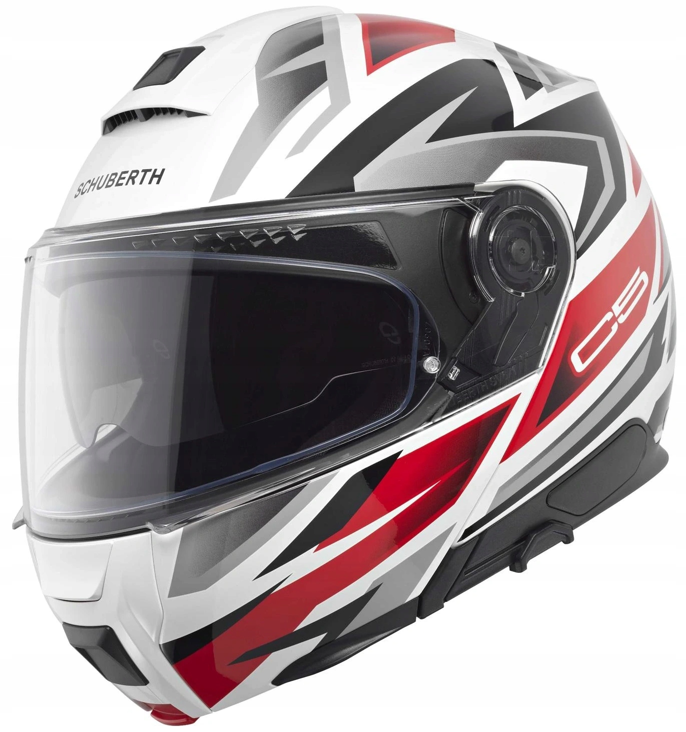 Schuberth C5 Zenith Červená Motocyklová Prilba S Čeľusťou M