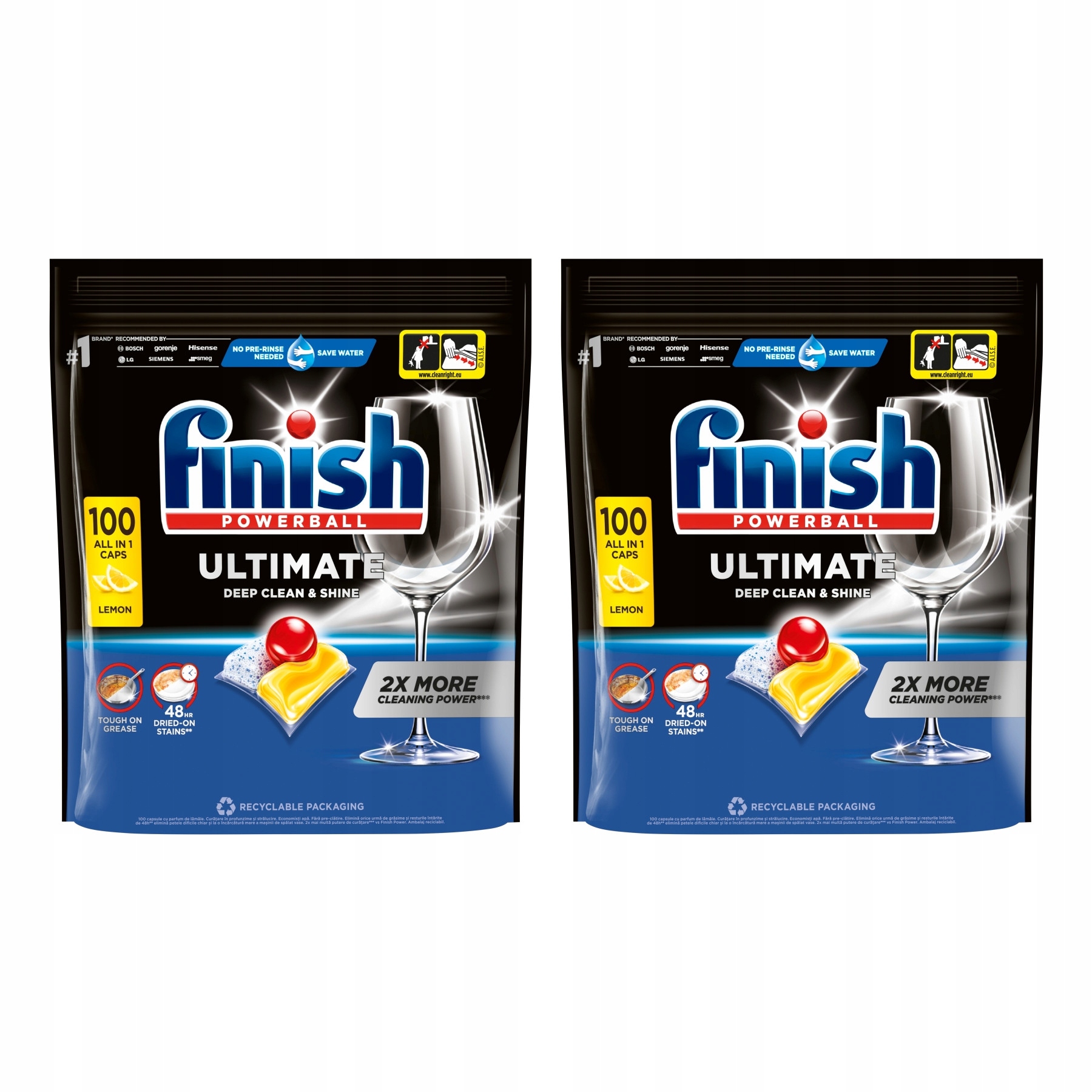 Levně 2x Kapsle do myčky nádobí Finish Ultimate All in 1 Caps Lemon 100 Ks