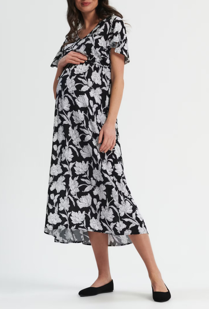 Šaty s dlouhými květy XXL