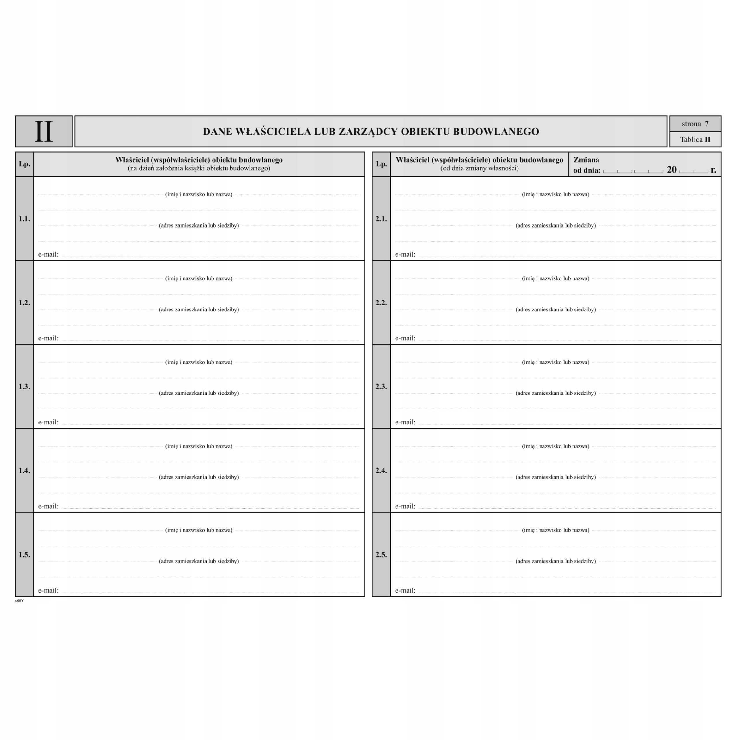 KSIĄŻKA OBIEKTU BUDOWLANEGO A4 604-15 5773