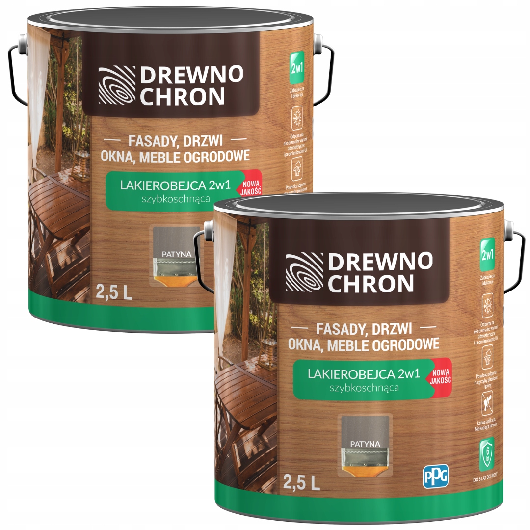 Set Drewnochron Lakobejca 2V1 2x2,5L Na Dřevo Patina 5L
