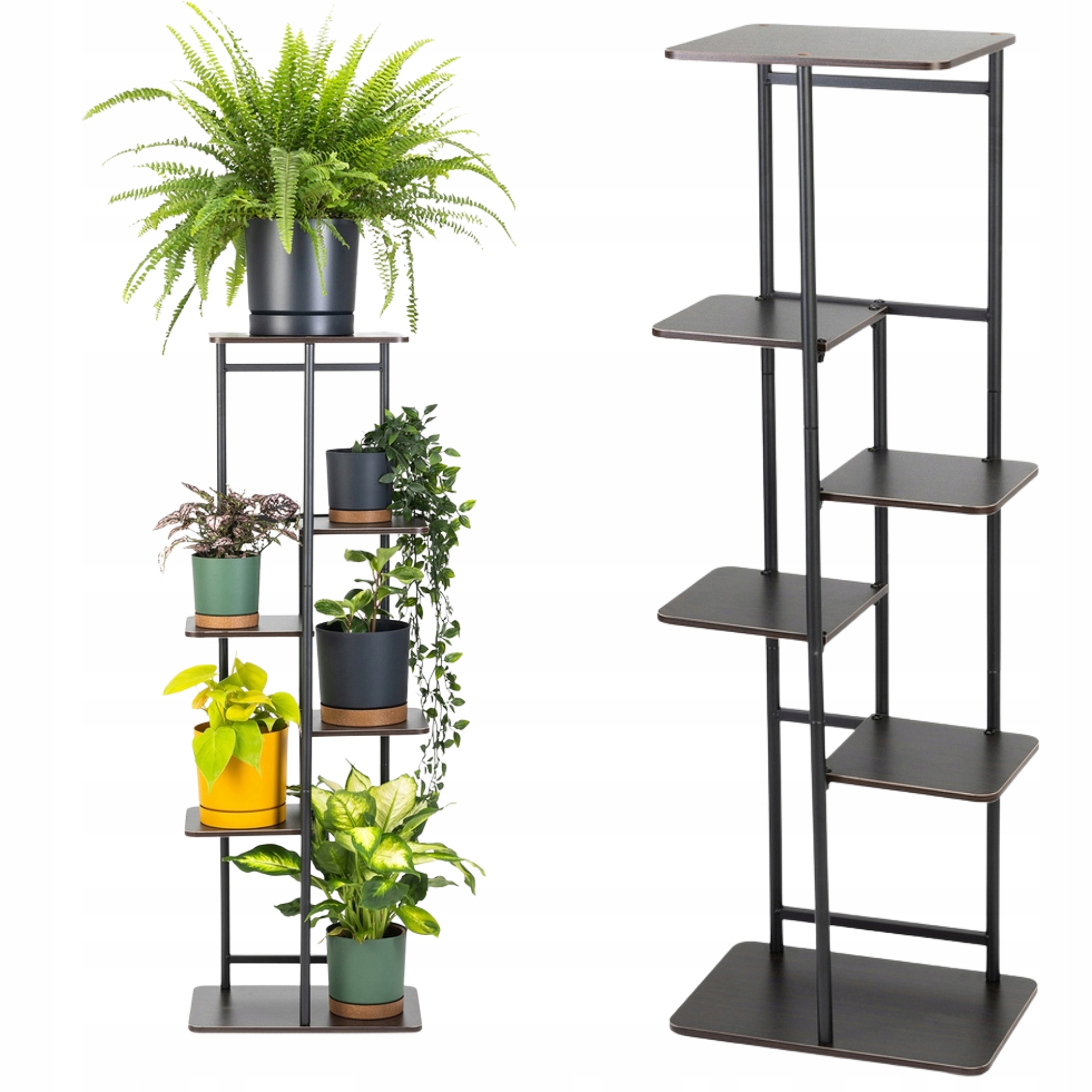 Univerzální Držák Na Květináč Stojan na Květiny kovový 7 úrovní 106 cm venge