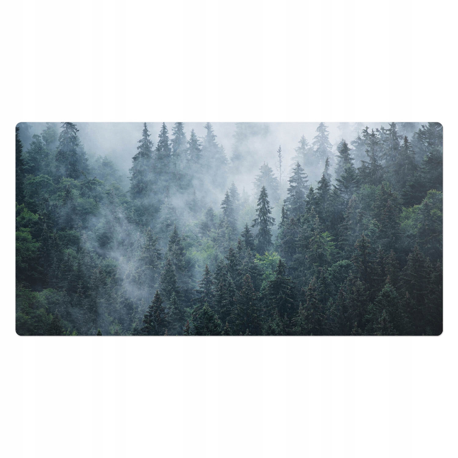 Dekorativní podložka na stůl pro hráče Zelená jehličnatá krajina 100x50 cm