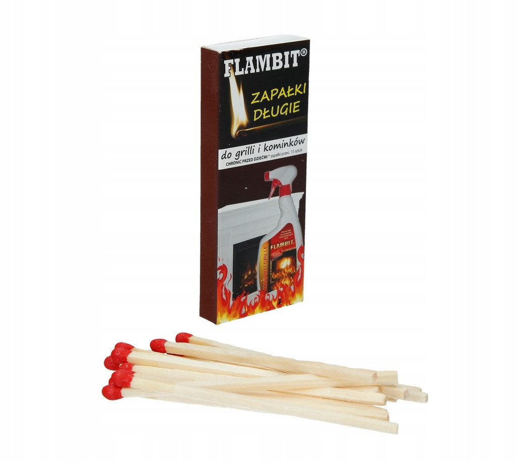 

Zapałki długie świecowe Flambit 90 mm, 15 szt.