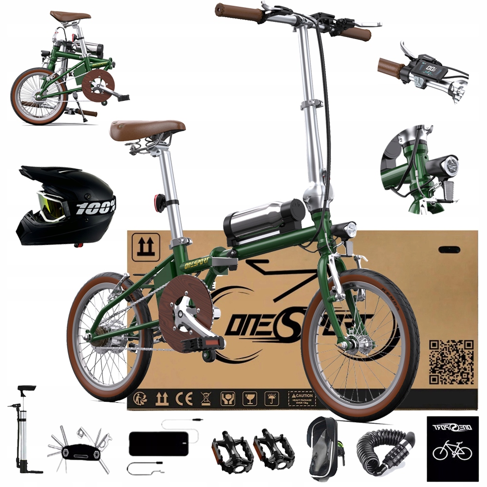 Rower elektryczny Miasto Składany Onesport OT02 250W 36V 5.2AH 25KM/H 16"PL