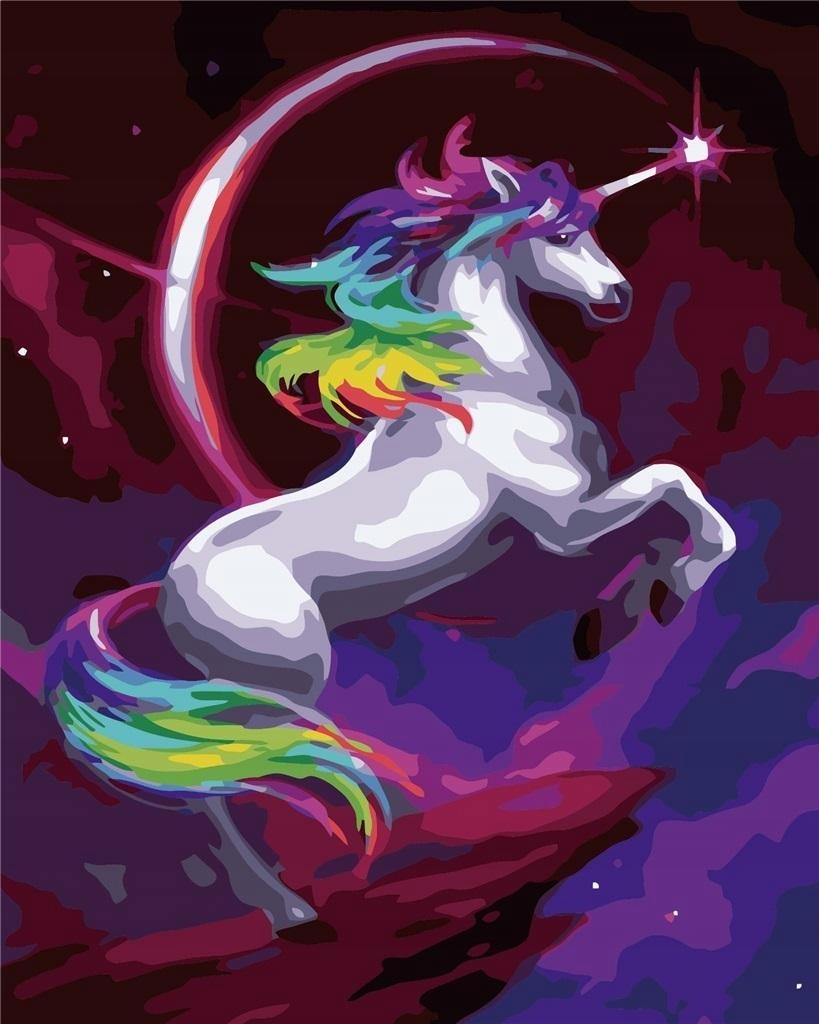 Omalovánka podle čísel pro děti Omalovánka Noční jednorožec 40x50 cm