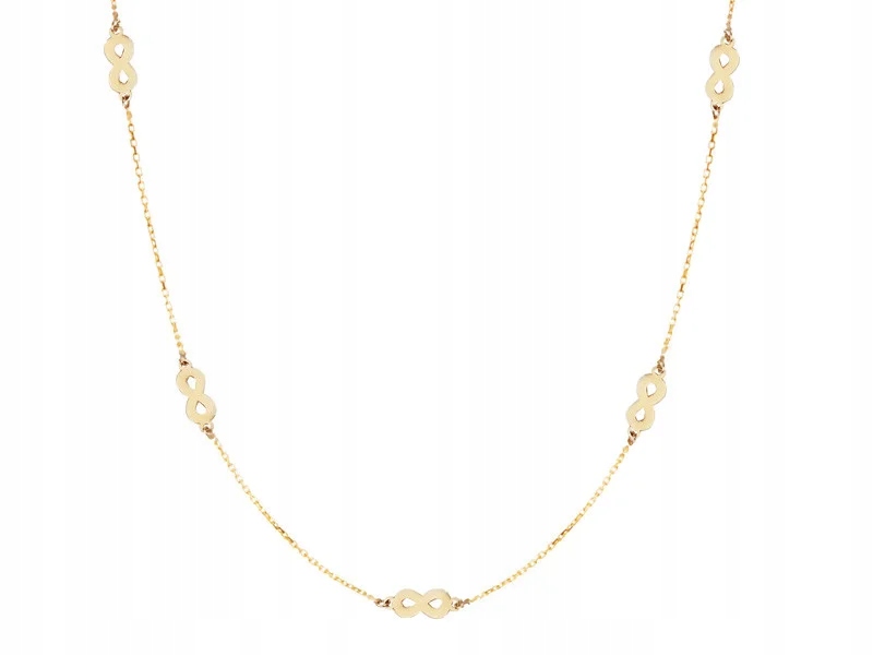 Jemný zlatý náhrdelník 585 celebrity se znaky nekonečna dárek