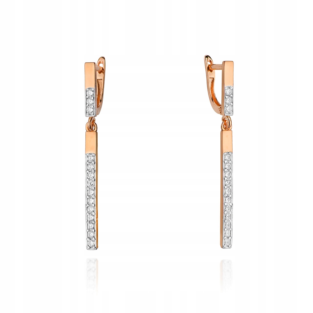 

Kolczyki z różowego złota z brylantami wiszące 585