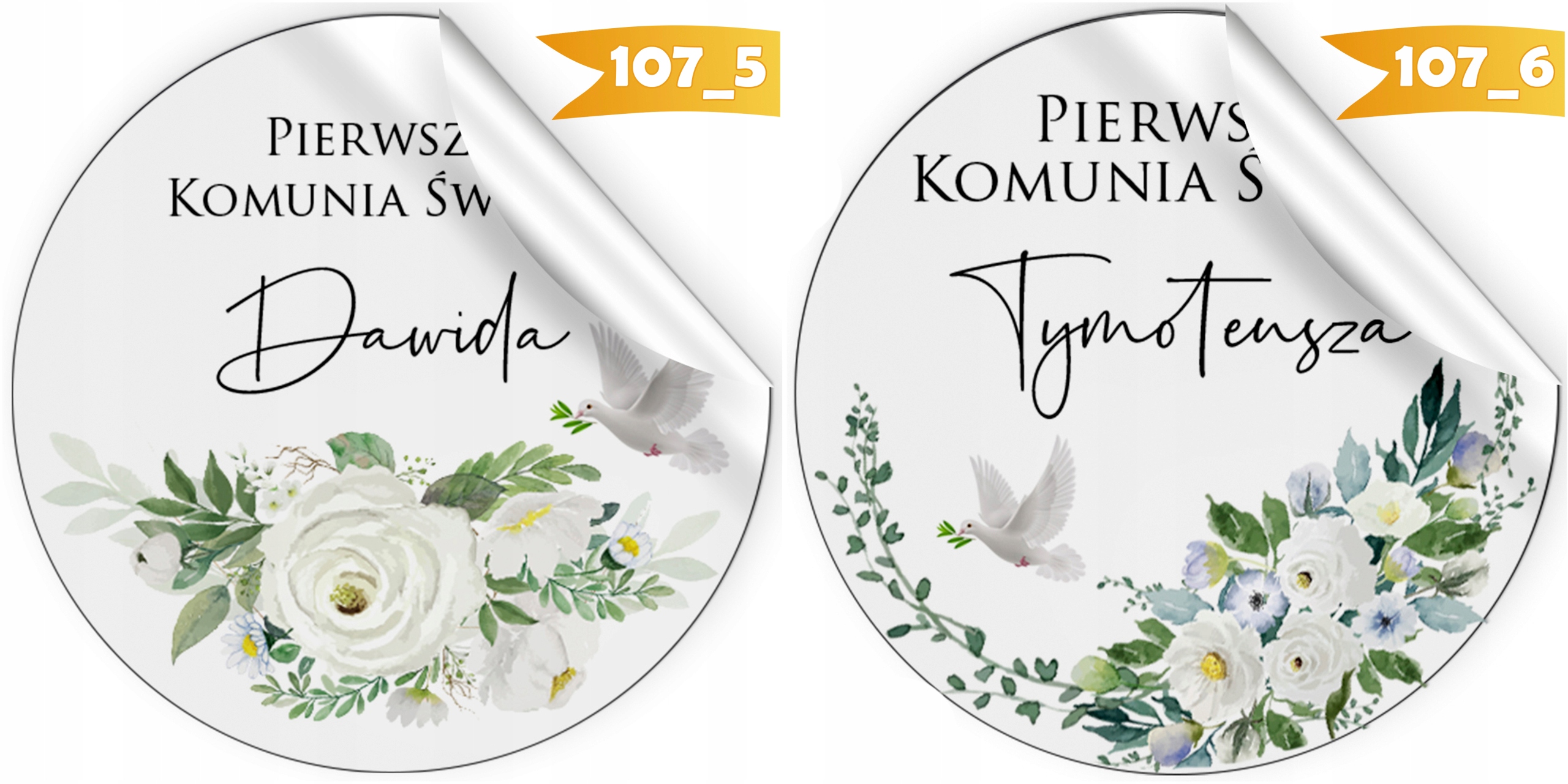 PIERWSZA KOMUNIA PRZYJĘCIE - NAKLEJKI LIZAKI MIÓD CIASTO DLA GOŚCI [107_6] Stan opakowania oryginalne