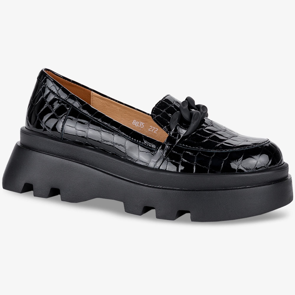 MOKASYNY LAKIEROWANE NA PLATFORMIE POLSKA SKÓRA 41 Marka Casu