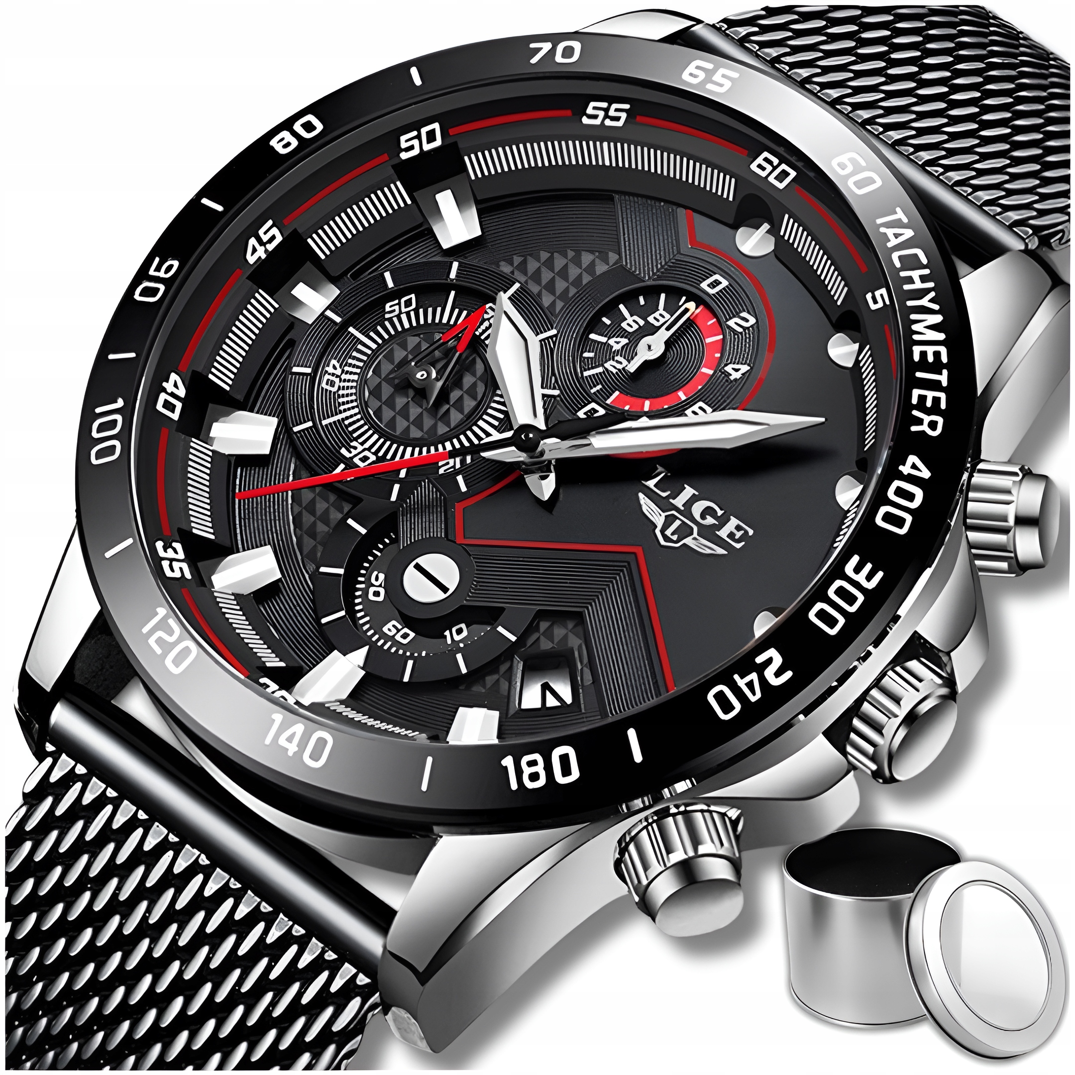 Pánské Hodinky Lige Klasické Elegantní Chronograf Datumovka 4 Barvy Krabička