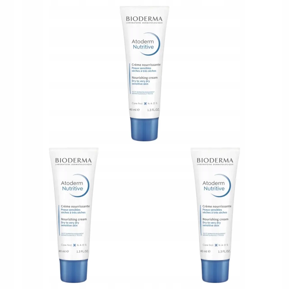 3x Bioderma Atoderm Nutritive Krem odżywczy do twarzy, 40 ml