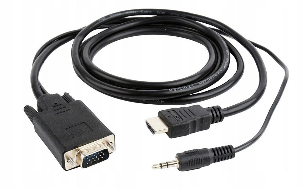 Adapter Gembird A-HDMI-VGA-03-6 (hdmi M D-Sub (vga), Jack stereo 3,5 mm