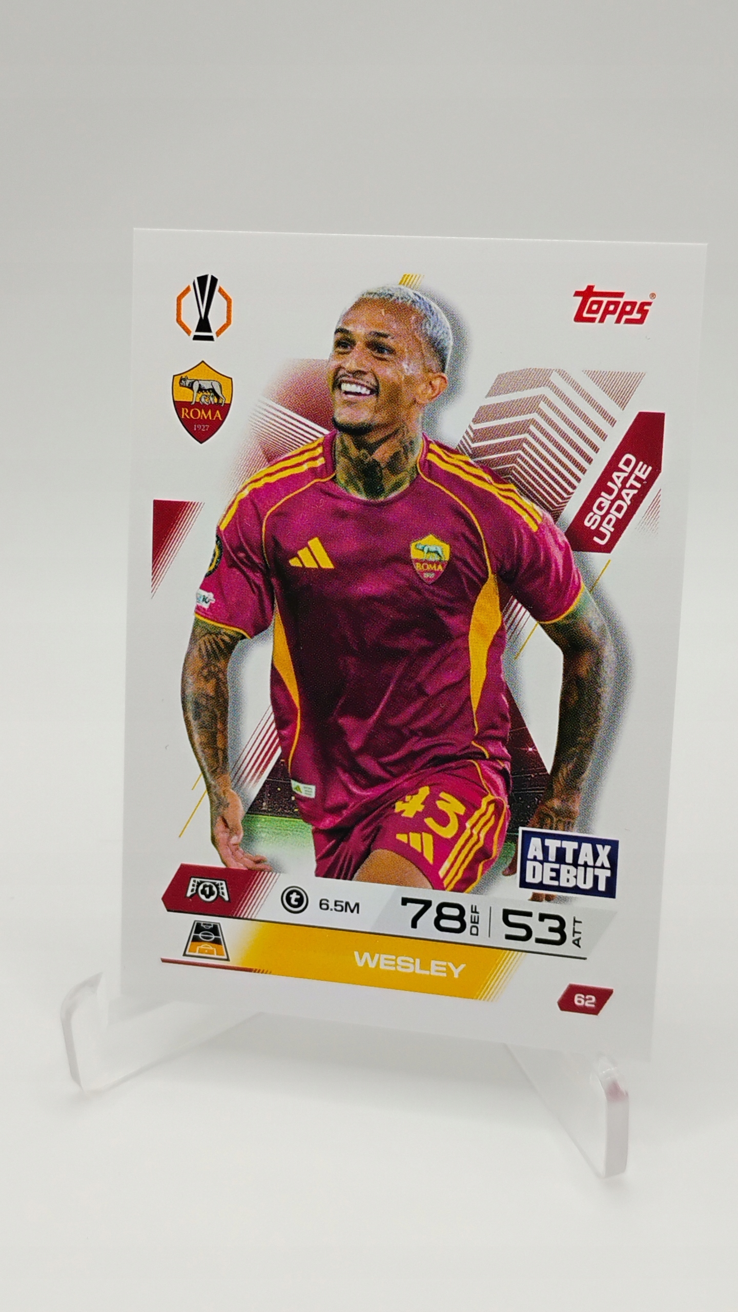 Topps Match Attax Extra 2025-2026 Squad Update 62 Wesley As Roma