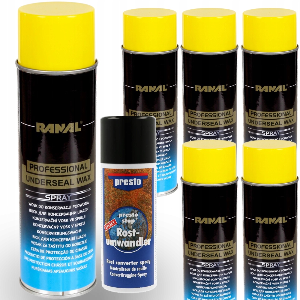 6 x Antikorózny Vosk Na Údržbu Podvozku 500 ml Neutralizátor Hrdze 150 ml