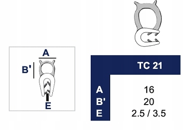 TC21 USZCZELKA NA KRAWĘDŹ ZABEZPIECZENIE KRAWĘDZI SAMOCHODOWA DRZWI BRAMA EAN (GTIN) 5906349424543
