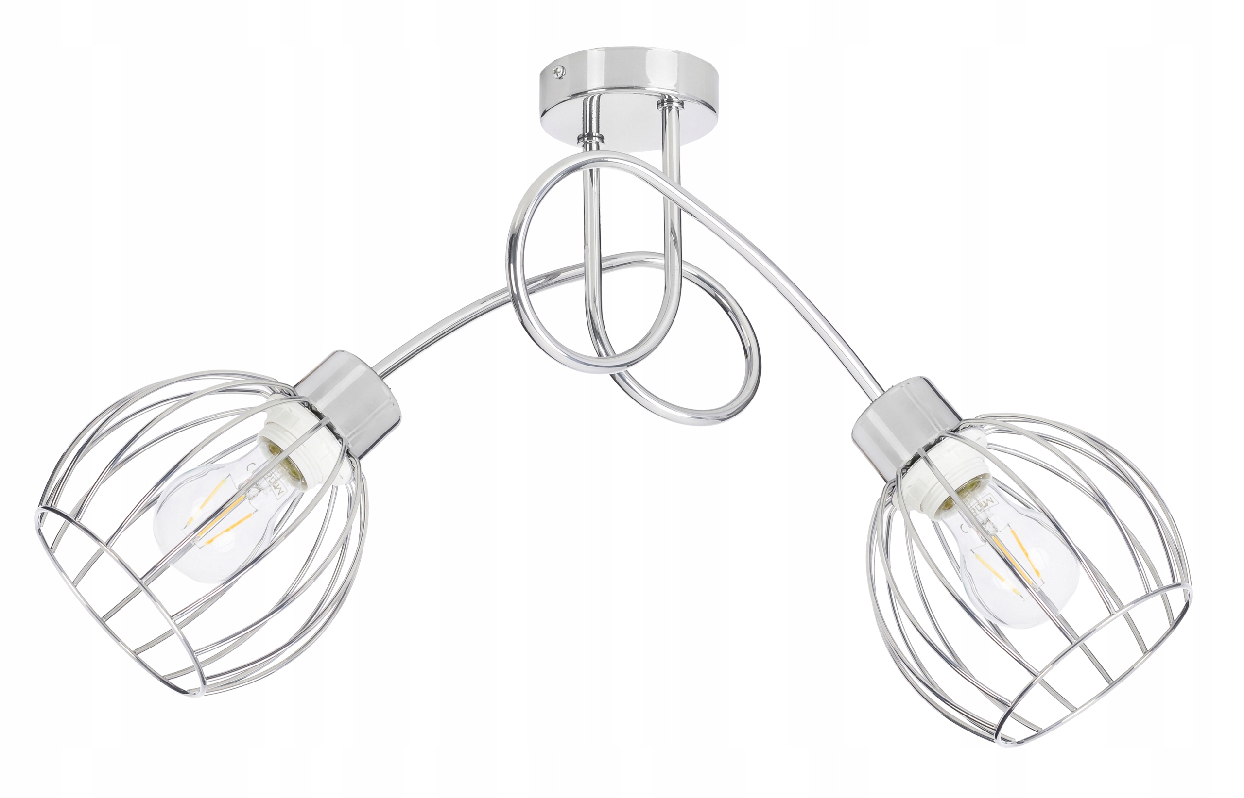 Stropní svítidlo lustr loft na E27 chromové stínítko 2