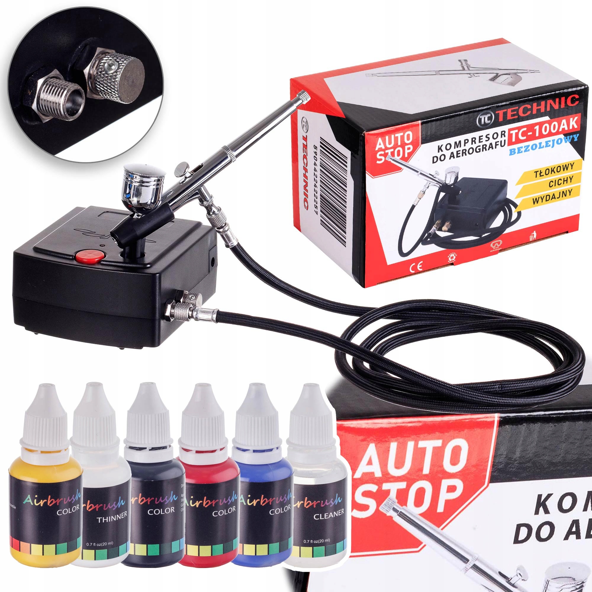 Tichý kompresor pro aerograf Aerograf Hadice Auto Stop Regulace barvy Tekutina
