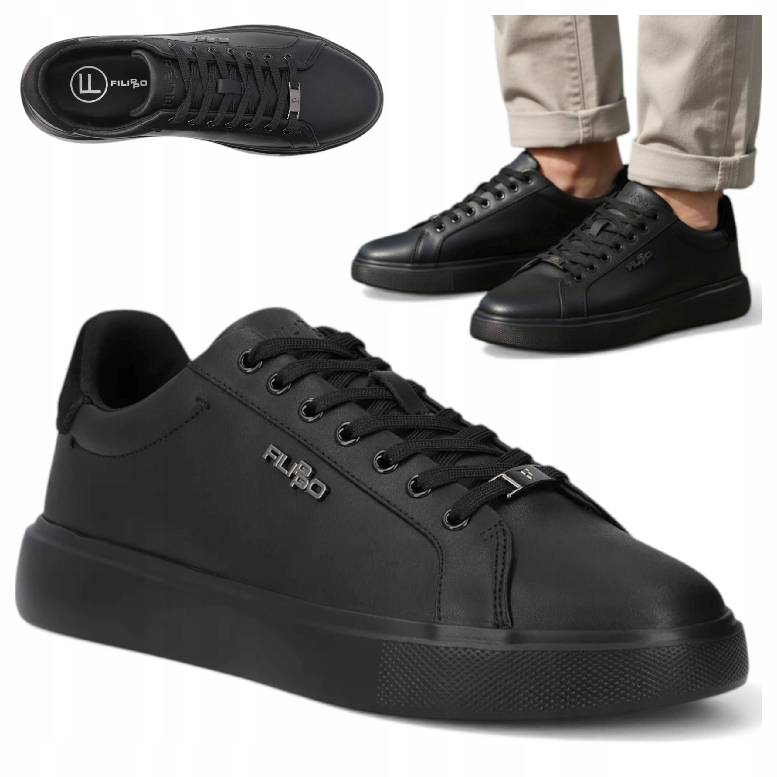 Pánské kožené tenisky 41 Filippo Pohodlné polobotky Sportovní šněrovací