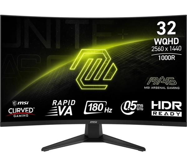 Zakrzywiony Monitor Msi Mag 325CQF 31,5'' 2K Rapid Va 180Hz 0,5ms Ai Vision