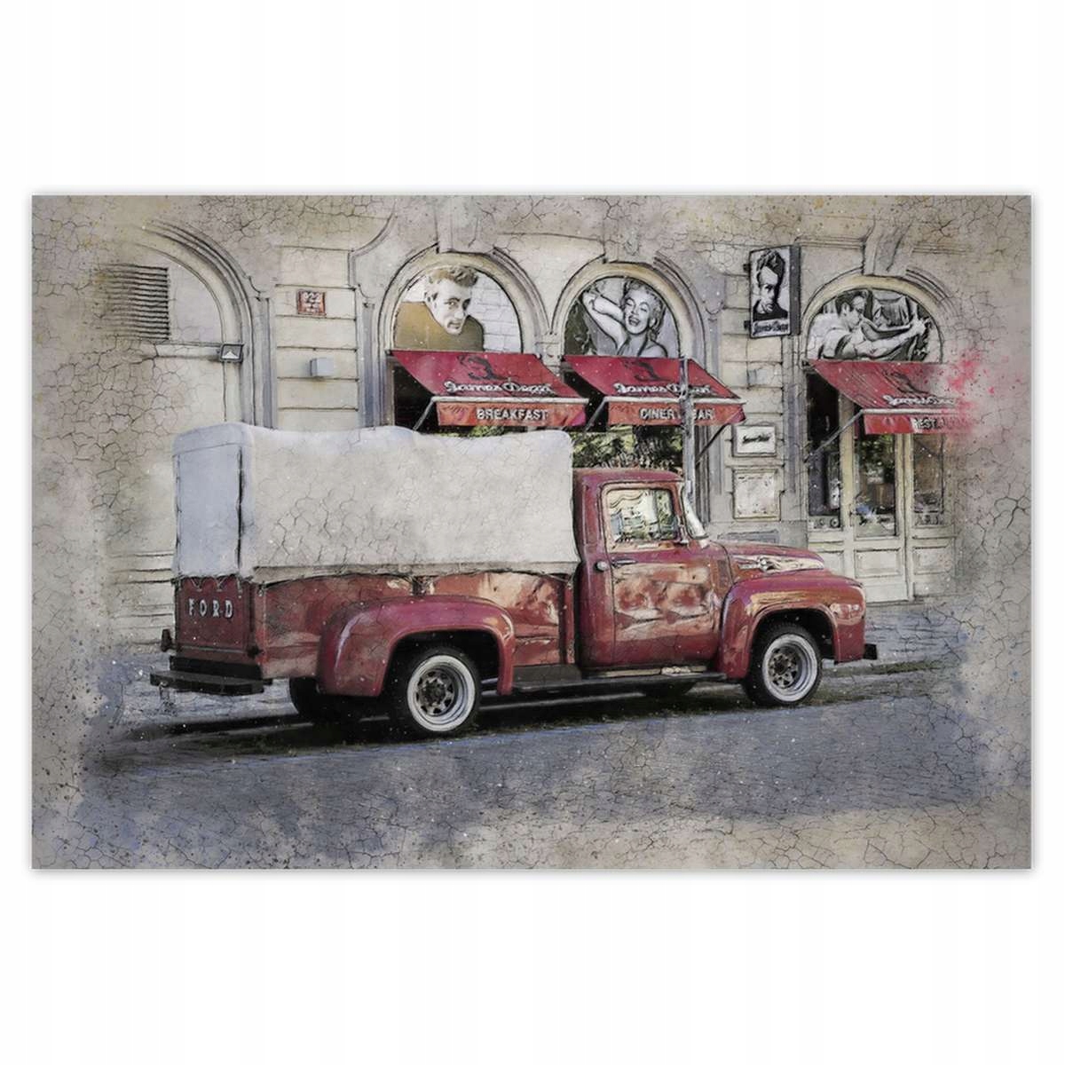 Plakáty 200x135 Červený PickUp z Usa