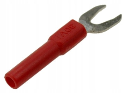 ADAPTER wtyk widełkowy gniazdo bananowe 4mm