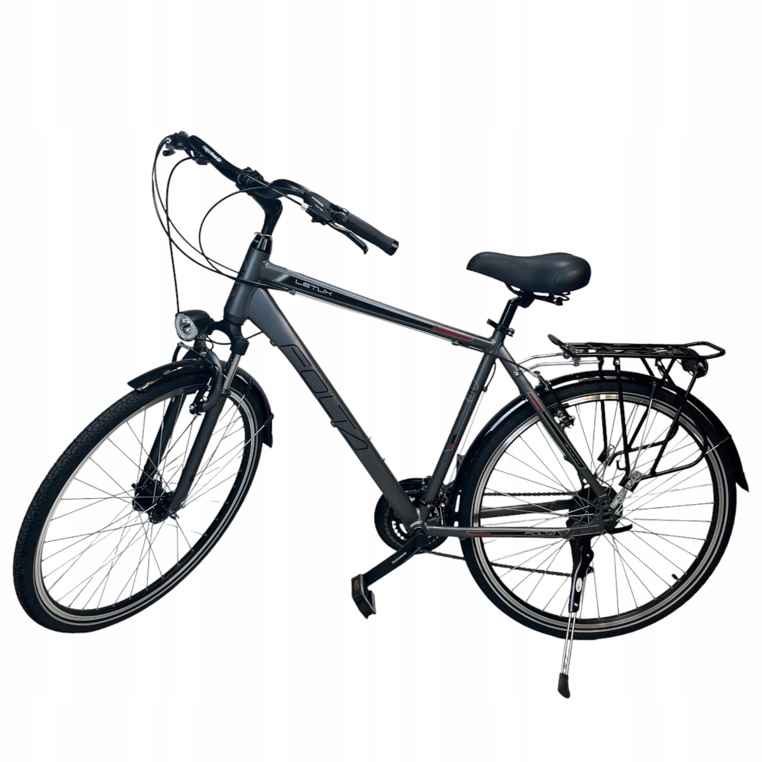 Rower Trekkingowy Męski Folta Letux 28'' Osprzęt Shimano Grafit Szary Metal