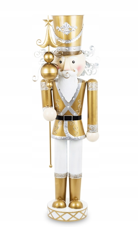 Figúrka Kovový Zlatý Biely Luskáčik