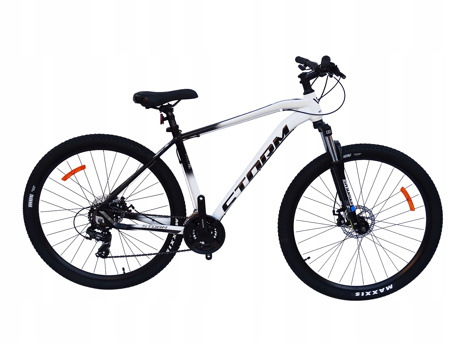 Rower 29 Storm Shark Górski Mtb Aluminiowy Rama 19'' Biały czarny tarczowe