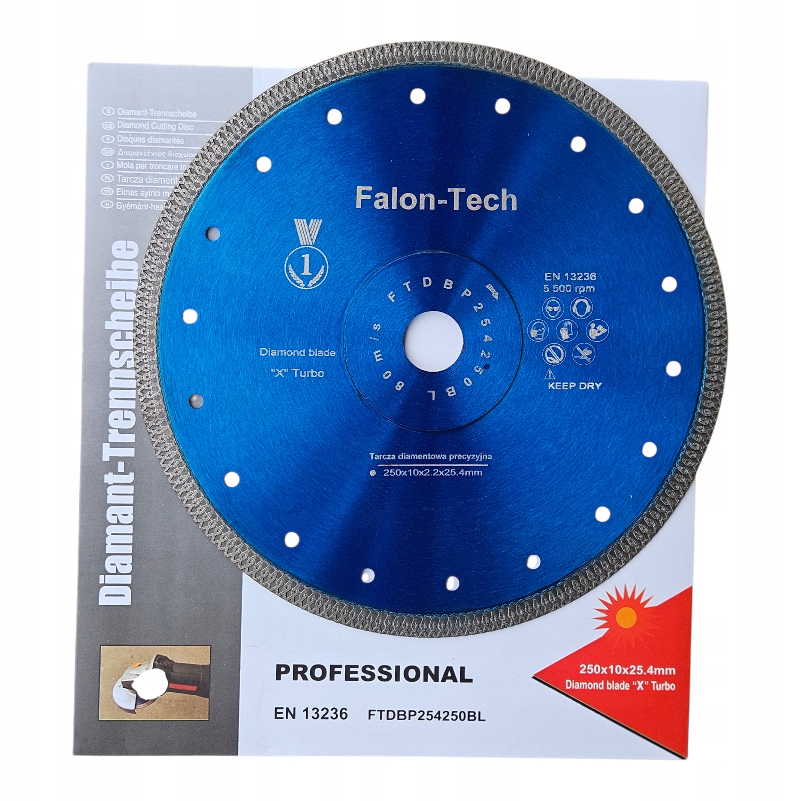 Tarcza Diamentowa Do Cięcia Gresu Betonu Precyzyjna 250x25,4mm Professiona