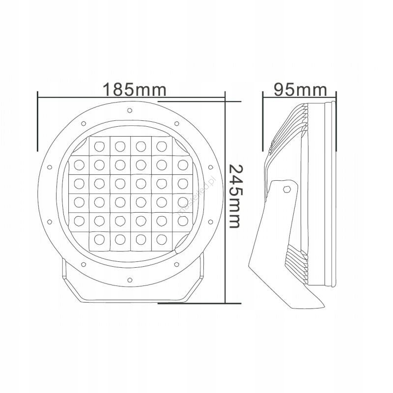 HALOGEN DROGOWY DALEKOSIEZNY LED RING CREE 12 24V Weight with packaging 2 kg