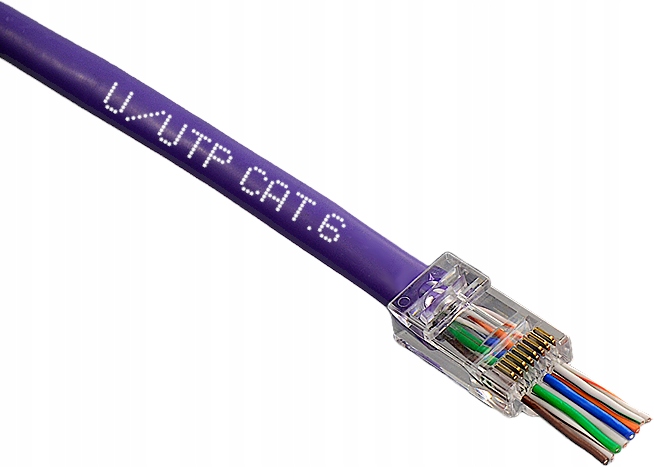 10x Wtyki Złączki Końcówki RJ45 Przelotowy RJ kat 6 na Kabel LAN UTP 10szt. Rodzaj Wtyki RJ45