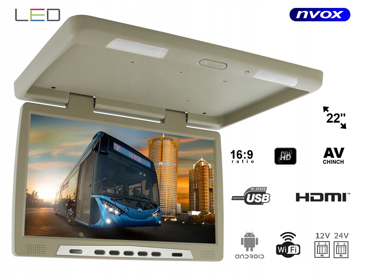 Monitor samochodowy podwieszany android 22' FullHD EAN (GTIN) 5901867727312