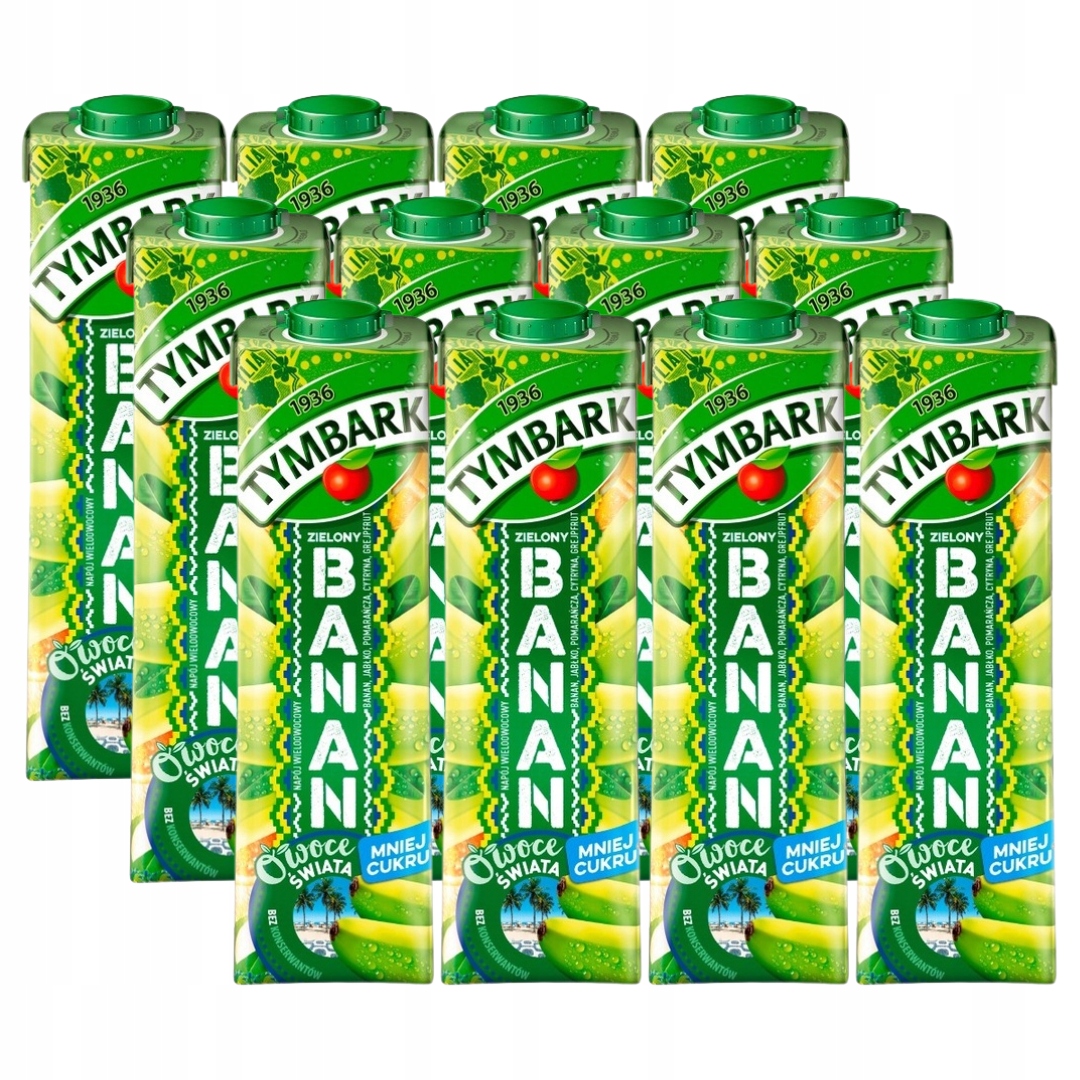 Levně Tymbark Ovoce světa Víceplodý nápoj zelený banán 1 l x 12 kusů