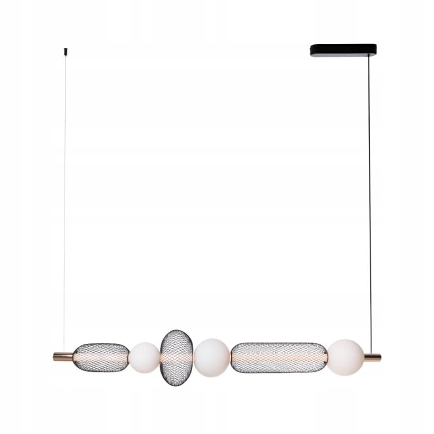 Lampa wisząca z poziomym kloszem, szkło i metalowa siatka, 29W Led Maxlight